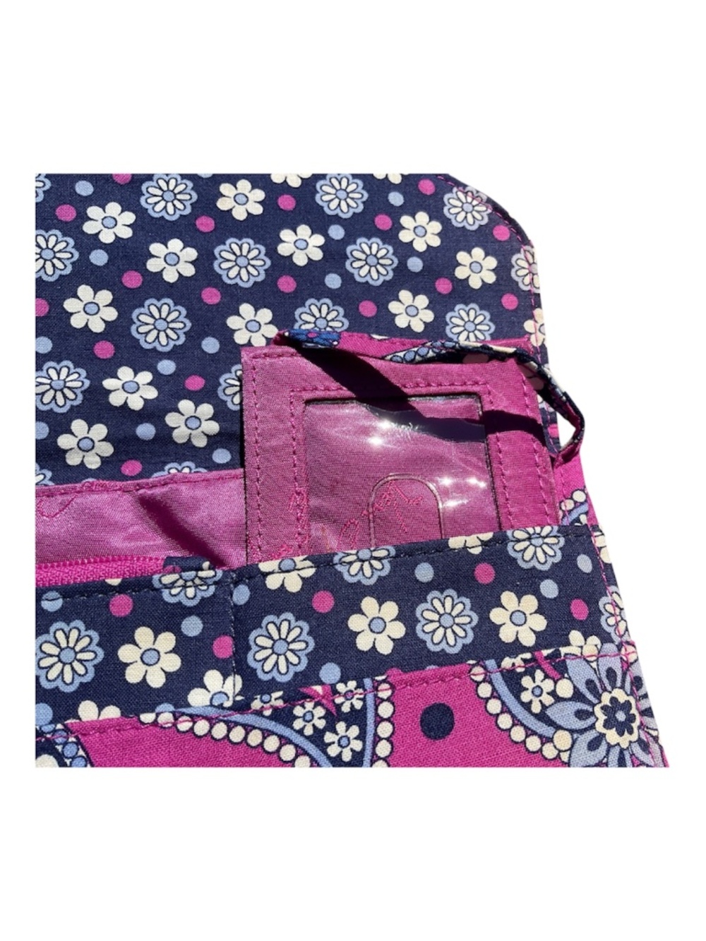 Vera Bradley Travel Envelope Wallet Boysenberry Paisley purple blue white - Picture 6 of 9